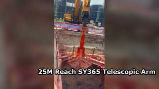 Brazo telescópico de 25M con cucharón de 1,5cbm para SY365